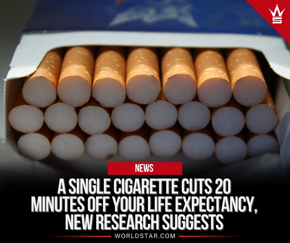 Research from University College London suggests that each cigarette smoked  can decrease life expectancy by an average of 17 minutes for men and 22  minutes for women. The study also found that