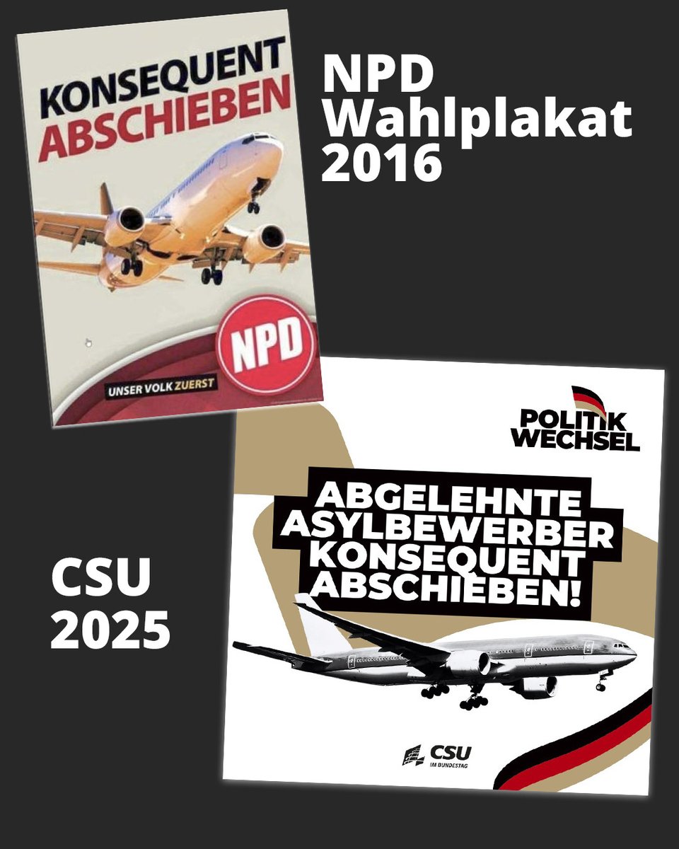 Hallo <a href="/CSU/">CSU</a> 

Könnt ihr mir nochmal den Unterschied zwischen euch und der ehemaligen NPD erklären?