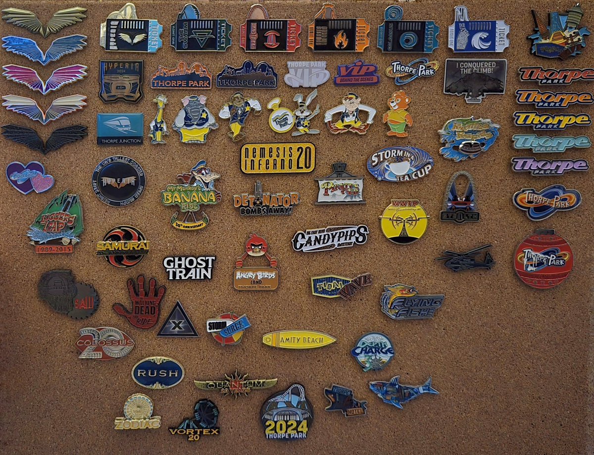 I've spent nearly a year on this little project where bit by bit I've collected <a href="/THORPEPARK/">Thorpe Park Official</a> pins to make a pin park map! I am so pleased with it and can't wait to add more. Manifesting Big Easy Bumpers and High Striker pins this season so it truly is complete! 😇🎢