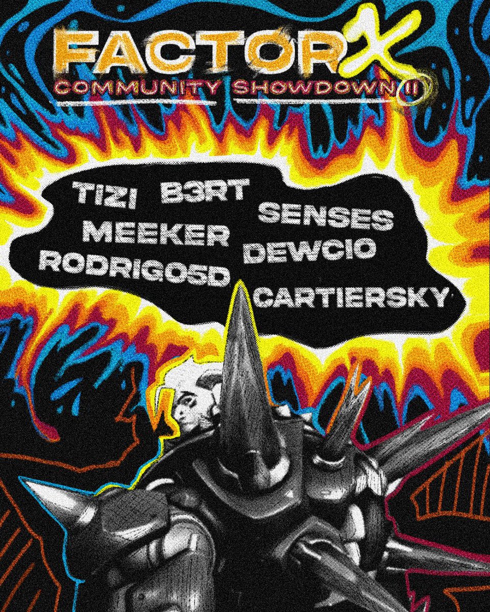 FactorXow's tweet image. Factor X announces their roster for COMMUNITY SHOWDOWN II, organize by @FACEIT_OW. The battlefield is ready; let the show begin. The CUY will show no mercy!

🛡️@Tizi_ow 🇦🇷
⚔️@b3rt__ow 🇨🇱
⚔️@MeekerV4 🇨🇱
⚔️@cartiersky 🇺🇸
💉@dew_ow 🇺🇸
💉@tomasscrnl 🇨🇱
💉@R0drigo5d 🇵🇪

#FactorXnation