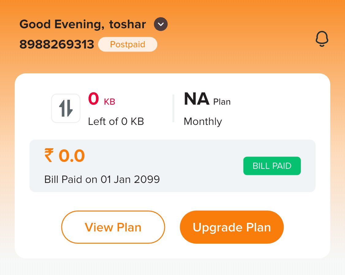 _techfriction's tweet image. WTF 😳 
I have BSNL Prepaid Sim but BSNL Self Care App me Postpaid details kyu show kr rha hai 😳😳😳😳😀😀
#bsnl #techfriction @BSNLCorporate @bsnl_care @bsnl