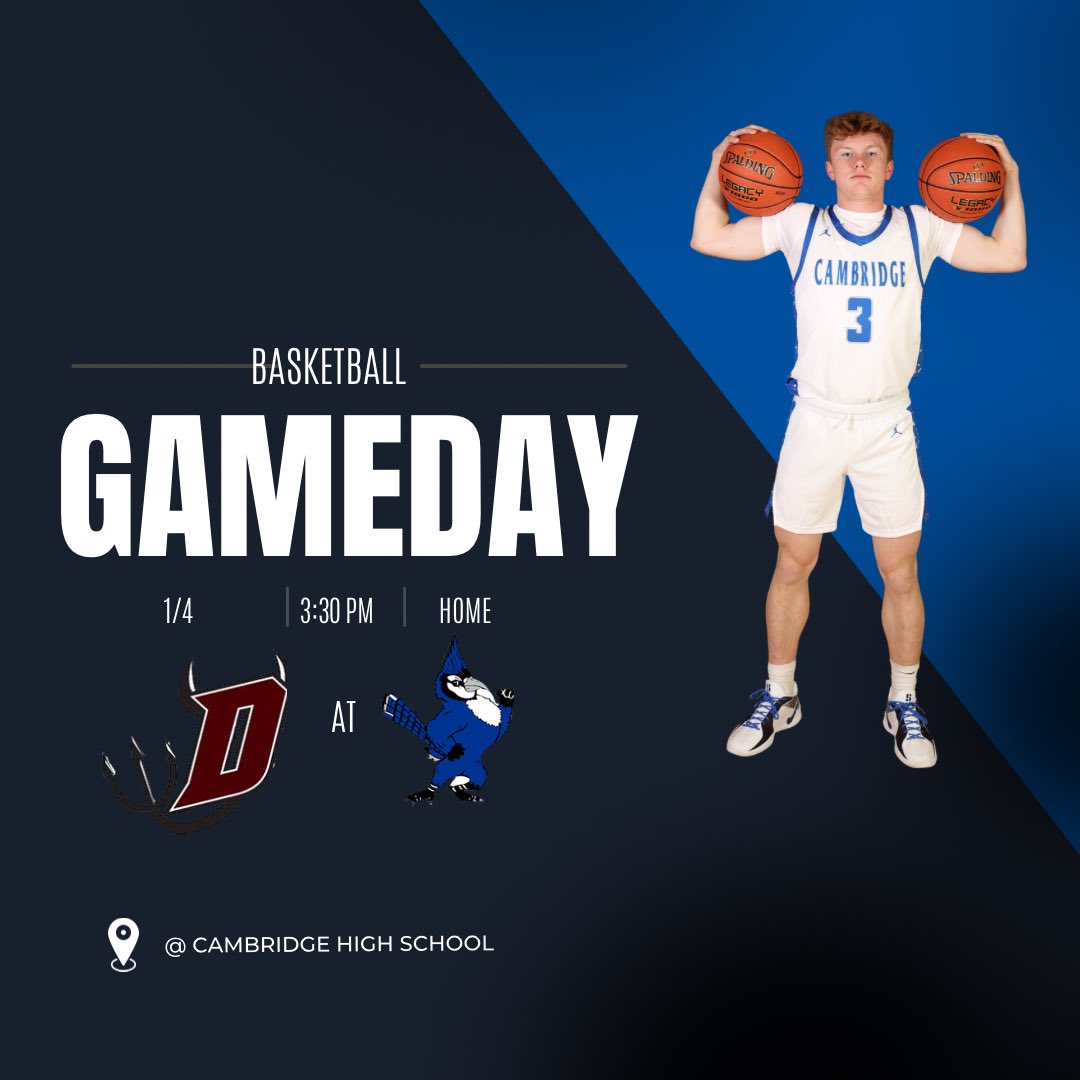Gameday 🏀 
Bluejays take on the Deerfield Demons
Cambridge HS 3:30 pm 
Link fan.hudl.com/usa/wi/cambrid…