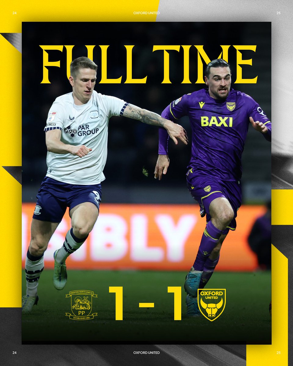 The points are shared.

⚪🟣 #OUFC | FT: 1 - 1