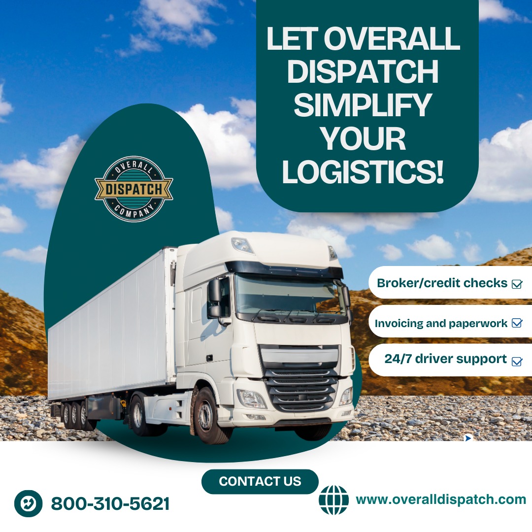 OverallDispatch's tweet image. Simplify Your Logistics with OVERALL DISPATCH! 
Let us handle the heavy lifting while you focus on growing your business! From broker and credit checks to invoicing, paperwork, and 24/7 driver support, we've got your back.
📞 Contact us today: 800-310-5621