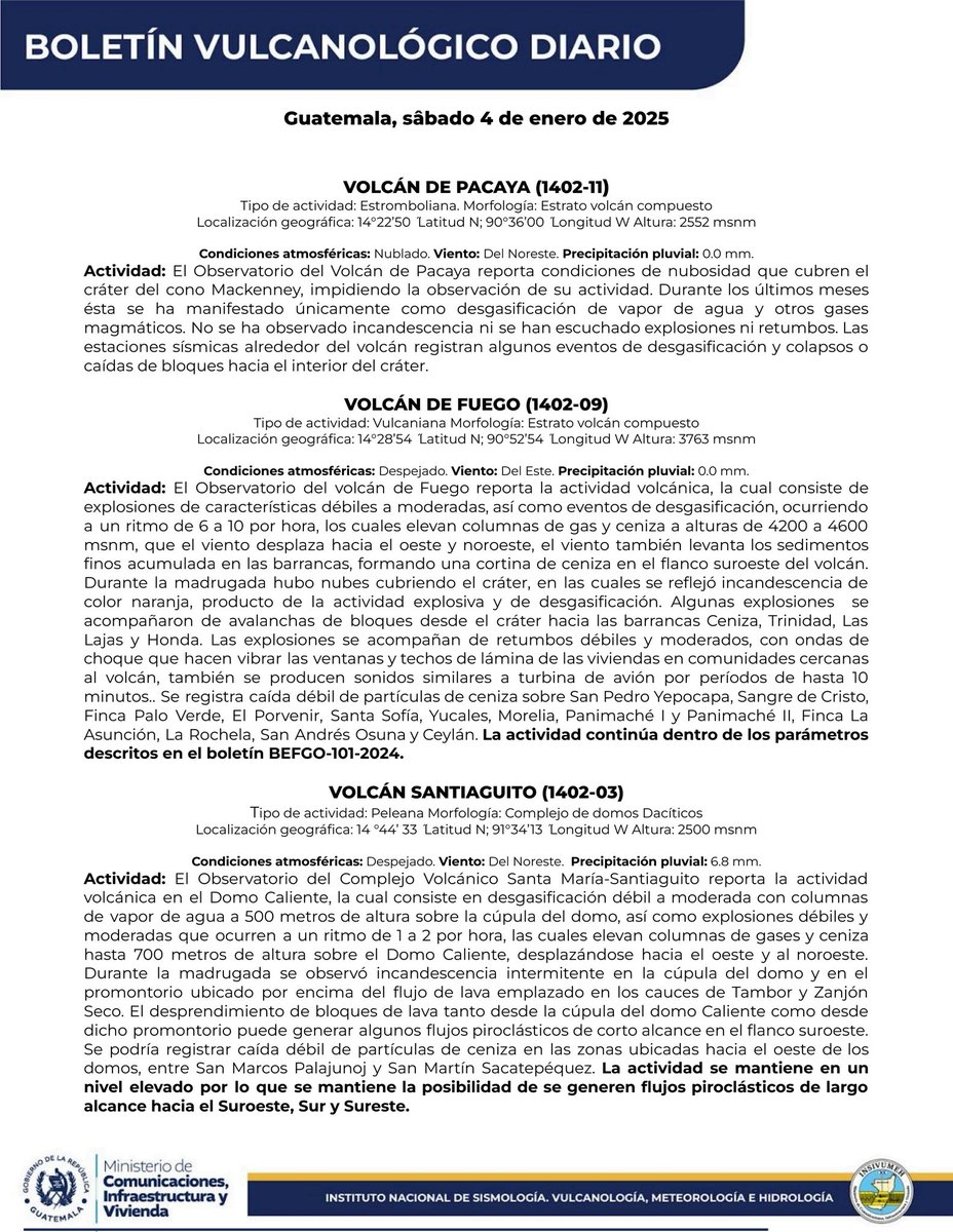 CanalAntigua's tweet image. La Conred informa que el volcán de Fuego registra explosiones de características débiles a moderadas que elevan columnas de ceniza a una altura máxima de 4,600 metros sobre el nivel del mar.

#VolcánDeFuego #Explosiones #Actividad