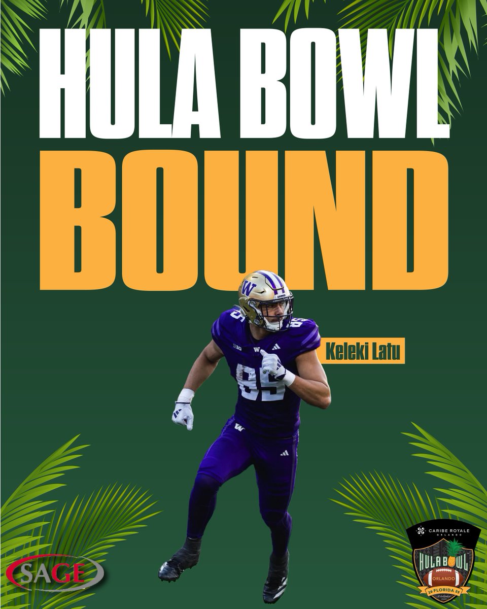 Hula Bowl (@hula_bowl) on Twitter photo Hula Bowl Bound! 👏🏼
<a href="/KelekiL/">Keleki Latu</a> has officially accepted his invite to the Caribe Royale Orlando 2025 Hula Bowl All-Star Game!
#AllAboutTheW | #HulaBowl2025 🏈
<a href="/UW_Football/">Washington Football</a> <a href="/SAGECards/">SAGE Collectibles</a> <a href="/cariberoyale/">Caribe Royale Orlando</a> <a href="/NFL/">NFL</a> <a href="/CoachScottFB/">Coach Scott Phillips</a> Hula Bowl Bound! 👏🏼
<a href="/KelekiL/">Keleki Latu</a> has officially accepted his invite to the Caribe Royale Orlando 2025 Hula Bowl All-Star Game!
#AllAboutTheW | #HulaBowl2025 🏈
<a href="/UW_Football/">Washington Football</a> <a href="/SAGECards/">SAGE Collectibles</a> <a href="/cariberoyale/">Caribe Royale Orlando</a> <a href="/NFL/">NFL</a> <a href="/CoachScottFB/">Coach Scott Phillips</a>