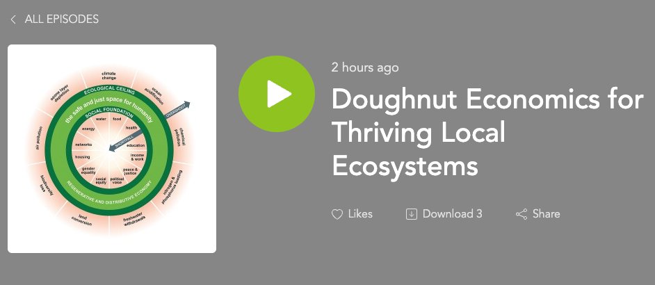 New podcast: Using the Doughnut Economics for Thriving Local Ecosystems localscale.podbean.com/e/doughnut-eco… with <a href="/KateRaworth/">Kate Raworth</a> and <a href="/DoughnutEcon/">Doughnut Economics Action Lab (DEAL)</a>