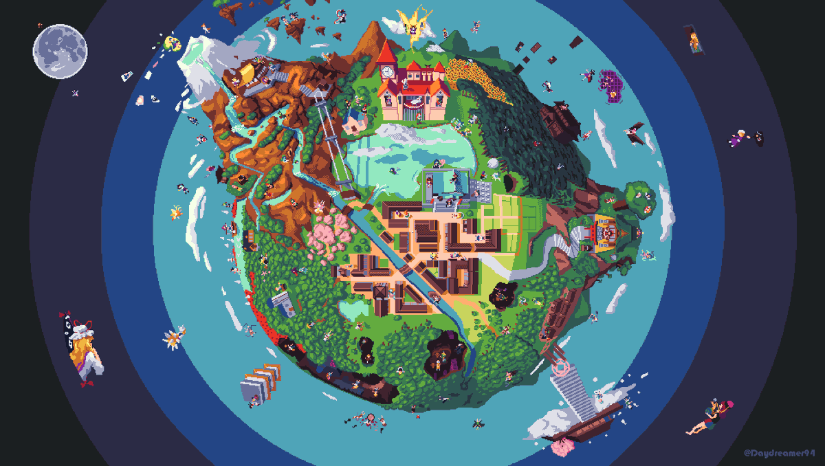 Daydream_Stream's tweet image. A #Touhou globe!
(all the characters are there, can you find them all?