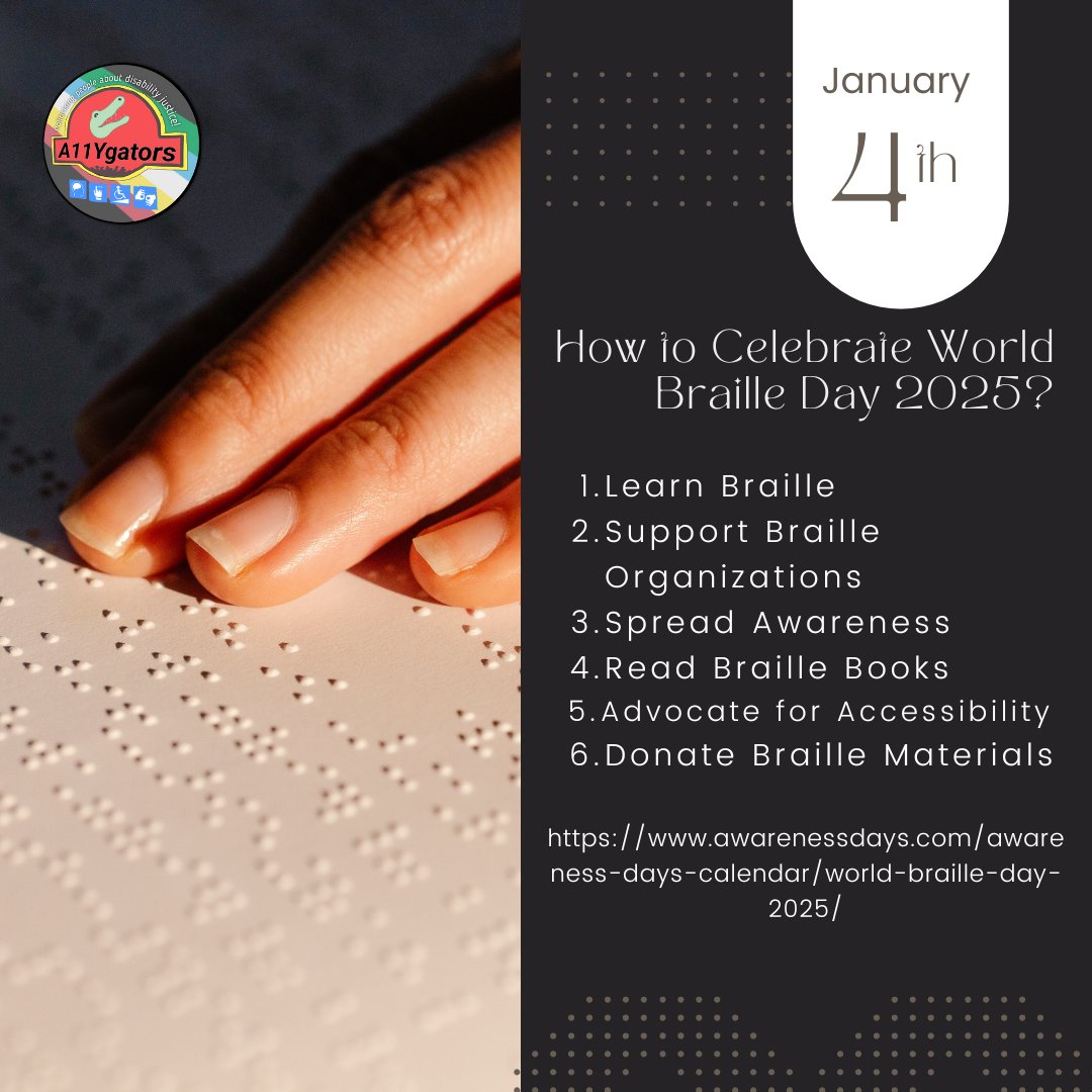 TamilDisability's tweet photo. World Braille Day, celebrated on January 4th each year, honors the legacy and contributions of Louis Braille, the inventor of Braille.

#WorldBrailleDay
#BrailleLiteracy
#AccessibilityForAll
#LouisBraille
#Inclusion https://t.co/KQodRyOhY5