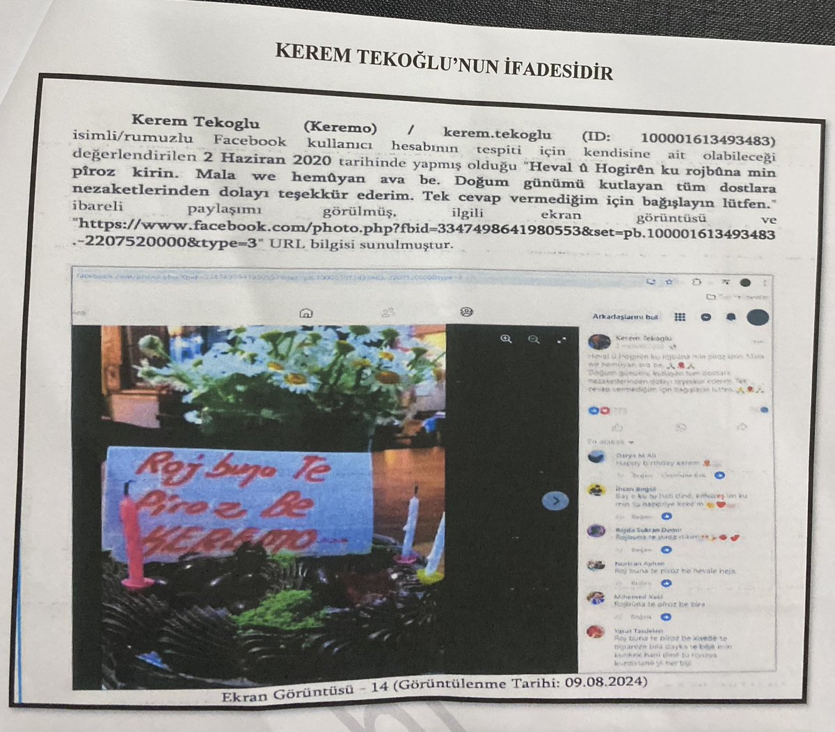 Haberiniz var mı?

Kürdistan bayrağı “örgüt paçavrası mı”? 

Müvekkilim Kerem Tekoğlu şu an “silahlı terör örgüt üyeliği” suç isnadı ile tutuklu.

Tutuklama gerekçesi yapılan iki adet sosyal medya paylaşımı aşağıdadır.
Birincisi Halepçe’deki Saddam’ın Enfal katliamlarında