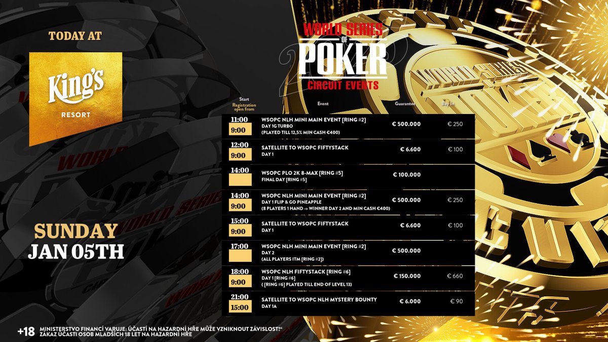 PokerroomKings's tweet photo. 📢 Today at King's Resort 📢 https://t.co/QfFEc84KPK