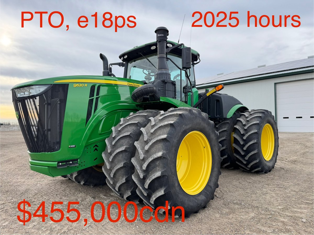 New Year New You? Or maybe it’s a New Year New Combine? Or maybe a New Tractor?.. Combine is loaded with ALL options. Comes with a truck load of extras! 2 sets of chaffer/sieve 2 sets Kondex concaves 1 set Deere. 2 feeder house chains. Big Rubber! $569,000cdn come see them!