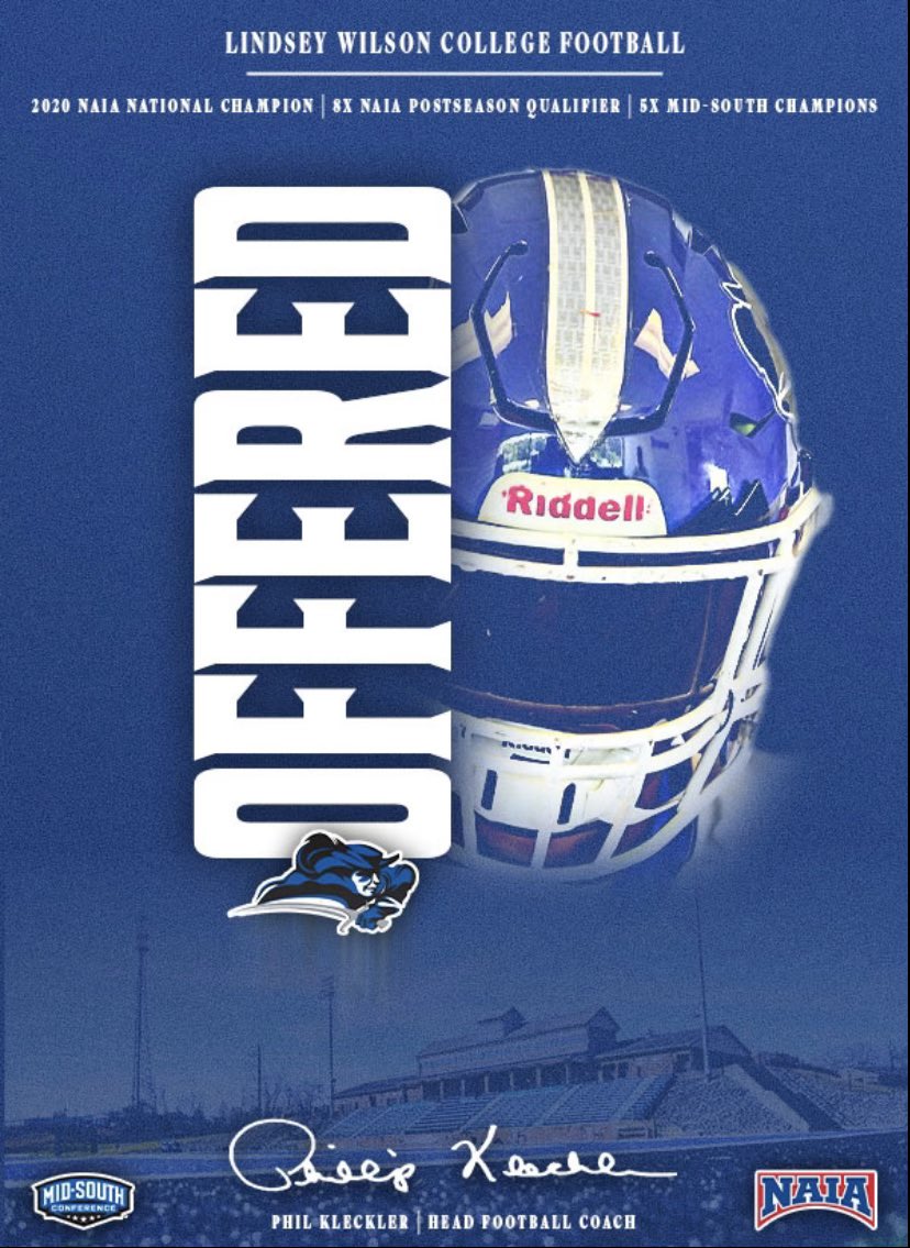 Zaiden baker (@zaidenbaker4) on Twitter photo After a good talk with
@CoachGraham_LWC am blessed to receive an offer from lindsey wilson university <a href="/MLCTitanCoach/">MLCHS Titan Football</a> After a good talk with
@CoachGraham_LWC am blessed to receive an offer from lindsey wilson university <a href="/MLCTitanCoach/">MLCHS Titan Football</a>