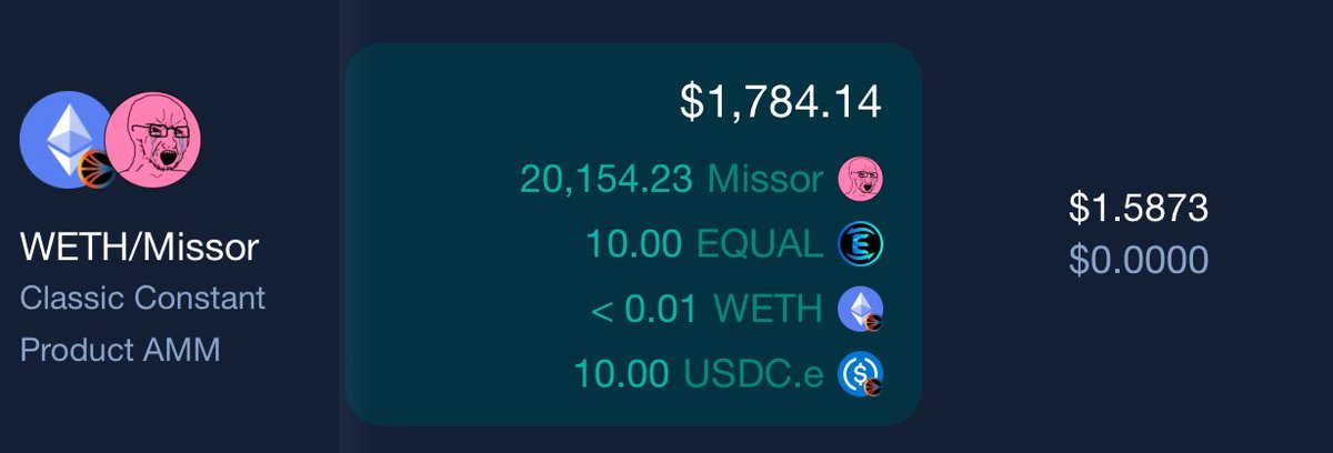 Missorsonic's tweet photo. Final bribes for next @Equalizer0x epoch 
Vote for $MISSOR to take a part of 1700$
Trading fees are adding on top on them 

Sonic $EQUAL flywheel in four days
You will regret to have missed this 
$S $WETH https://t.co/bpc6xYnLD6