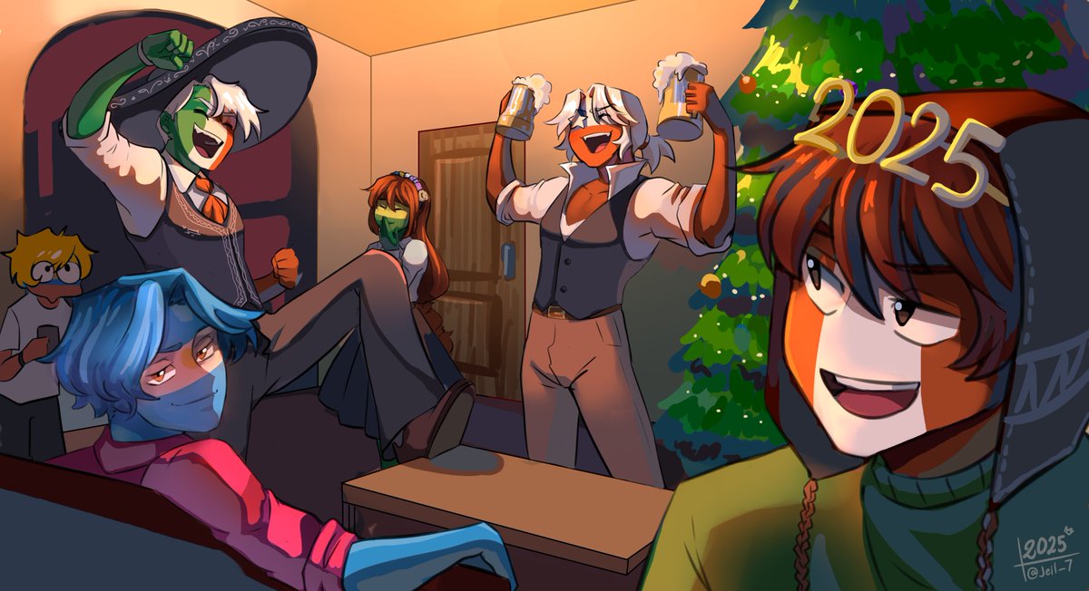 Jeil_xs's tweet photo. ¡Feliz año nuevo! (atrasado) Efectivamente no solo dibujo furros.

#CountryHumans #digitalart  #art https://t.co/q4WrPkOLS0