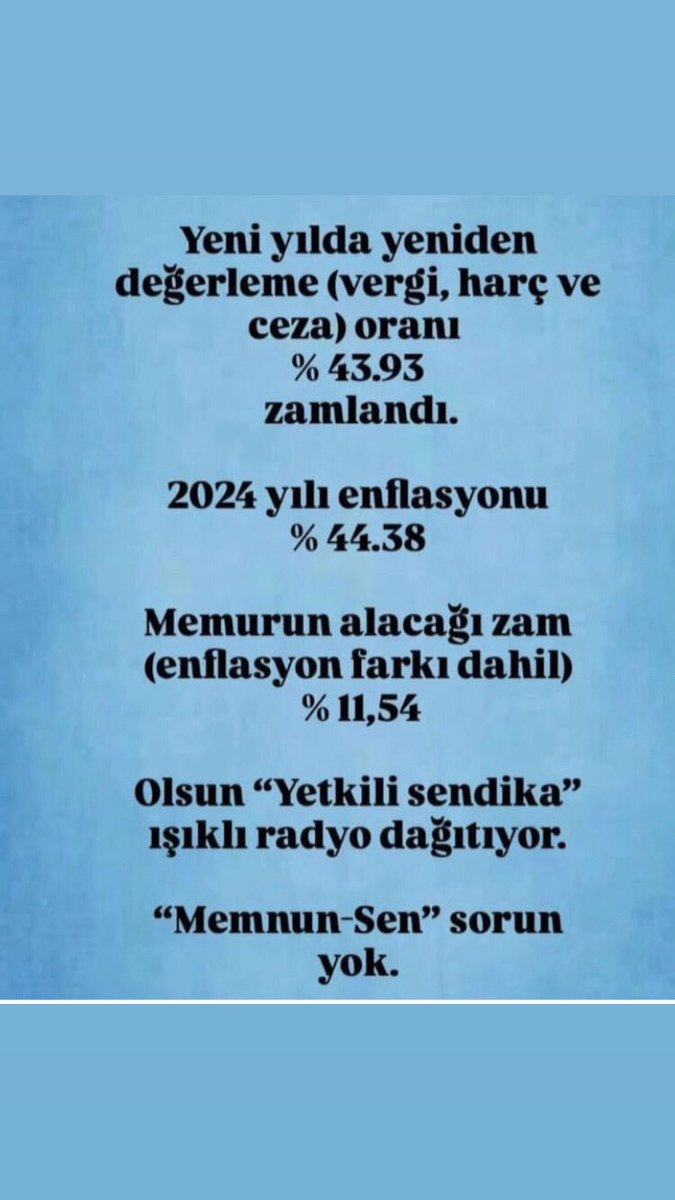 Enflasyon kadar zam, aslında SIFIR ZAM demektir!
#MemuraRefahPayı