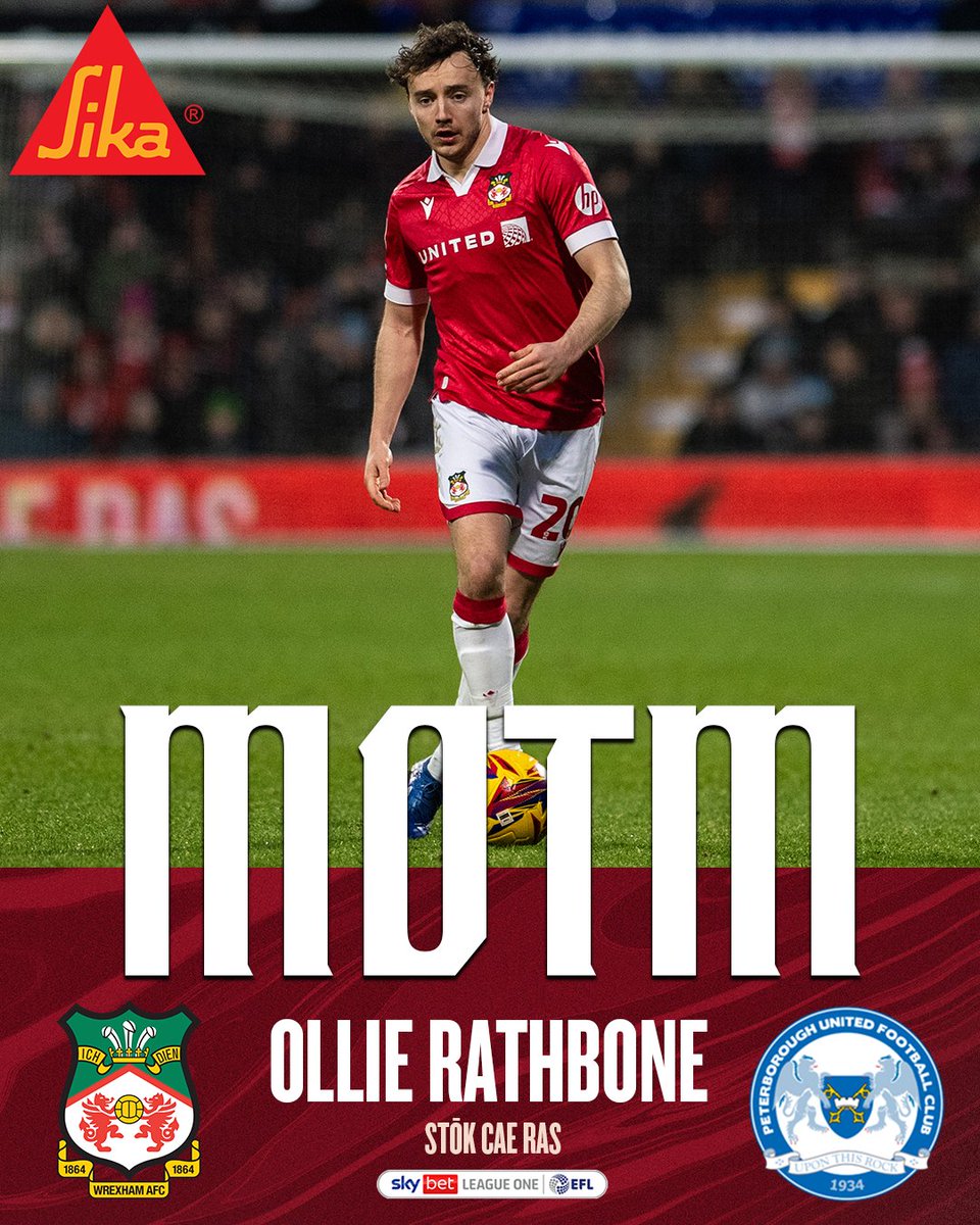 Wrexham_AFC's tweet photo. Today's @Sika MOTM, as voted for by the supporters, Ollie Rathbone 👏

🔴⚪️ #WxmAFC https://t.co/dUBXPGN8jU