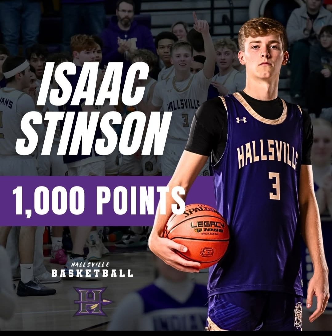 Scored my 1,000 career point last night.  This was the completion of a goal I set my Freshman year.  I'm very thankful for the support from my coaches, teammates, family, friends and the Hallsville community throughout this journey.

Now time to compete for a district title.