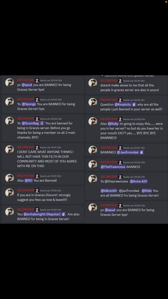 TritonNot's tweet image. Lmfao @KEEMSTAR banning his own paypigs for just being in graces public server LOL