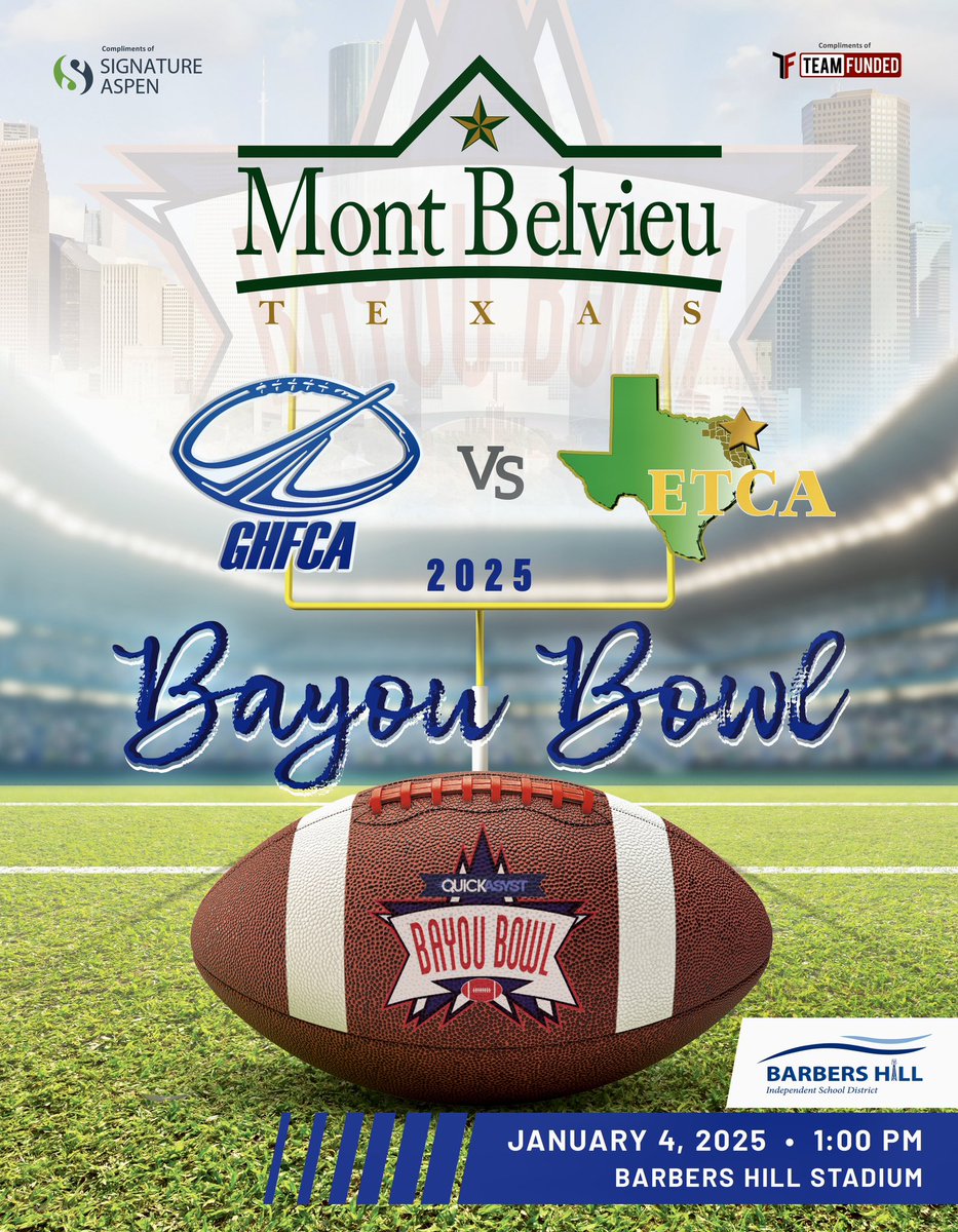 Bayou Bowl (@bayoubowlghfca) on Twitter photo Watch today’s <a href="/BayouBowlGHFCA/">Bayou Bowl</a> game on <a href="/Texan_Live/">Dave Campbell’s Texan Live - Texanlive.com</a> and also <a href="/SpaceCityHN/">Space City Home Network</a> at 1:00pm! <a href="/ghfcahouston/">GHFCA Houston</a> <a href="/ETCAcoaches/">East Texas Coaches Association</a> <a href="/CoachDrewTate/">DrewTate</a> <a href="/CoachDickey1/">Darrell Dickey</a> Watch today’s <a href="/BayouBowlGHFCA/">Bayou Bowl</a> game on <a href="/Texan_Live/">Dave Campbell’s Texan Live - Texanlive.com</a> and also <a href="/SpaceCityHN/">Space City Home Network</a> at 1:00pm! <a href="/ghfcahouston/">GHFCA Houston</a> <a href="/ETCAcoaches/">East Texas Coaches Association</a> <a href="/CoachDrewTate/">DrewTate</a> <a href="/CoachDickey1/">Darrell Dickey</a>