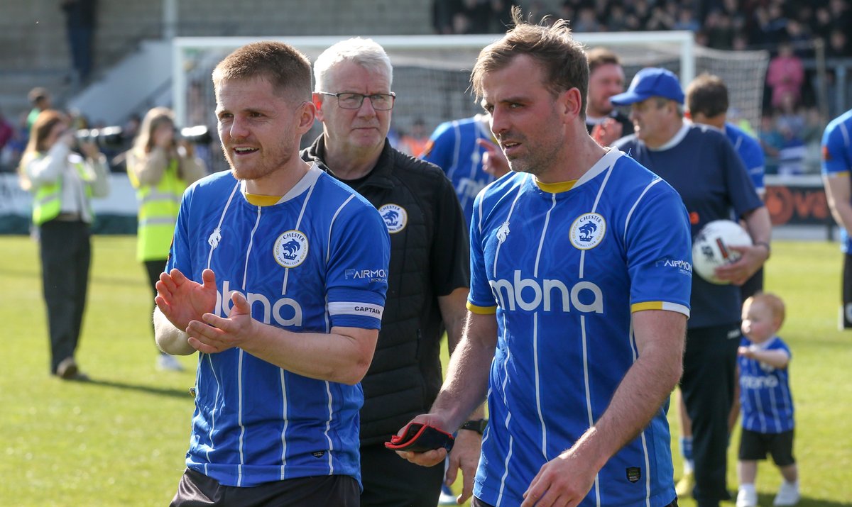 Current Chester FC all-time appearances list...

➖ Craig Mahon - 239
➖ Kevin Roberts - 187
➖ Declan Weeks - 187
➖ Anthony Dudley - 170
➖ George Horan - 159
➖ George Glendon - 158
➖ Simon Grand - 140
➖ Harrison Burke - 129
