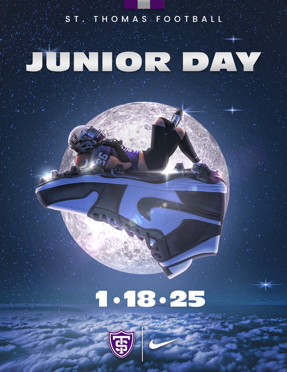 Thank you for the Junior Day invite!
<a href="/CoachNickleson/">Jaren Nickleson</a> <a href="/UST_Football/">St. Thomas Football</a>