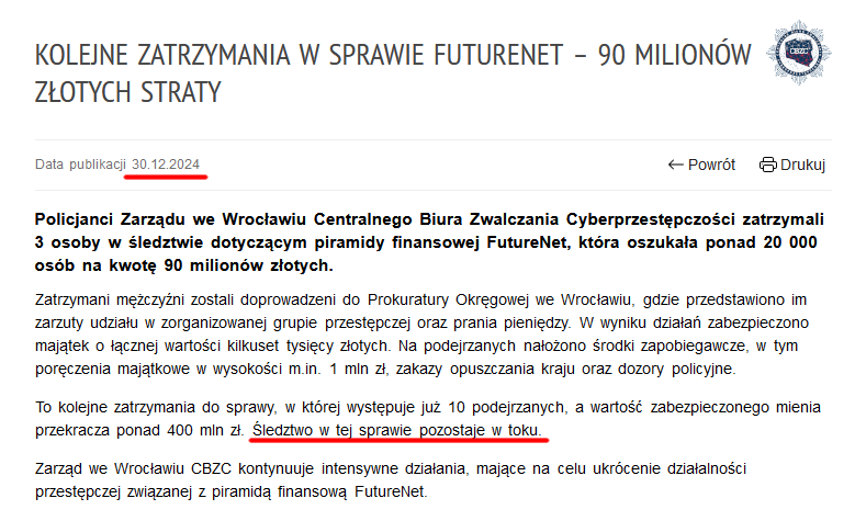 sramyniespimy's tweet photo. To nie jest tak, że piszemy tutaj o prehistorii która nie ma już żadnego znaczenia. Proceder trwał do 2021 roku a policja do dzisiaj poszukuje poszkodowanych i materiałów dowodowych żeby doprowadzić kolejne osoby przed prokuraturę 👨⚖️
#kryptowaluty #futurenet https://t.co/qpEh9GdY9w