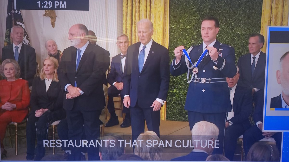mmpadellan's tweet photo. After having its honor and prestige sullied given to Rush Limbaugh, the Presidential Medal of Freedom has been restored to greatness with today's honorees, including:
Chef Andres
Bono
Jane Goodall
Michael J Fox
Magic Johnson
Robert F Kennedy, Sr.
Hillary Rodham Clinton
Bill Nye the Science Guy
Denzel Washington 

And, just to ensure maximum maga head explosions...

George Soros 🤣🤣🤣🤣