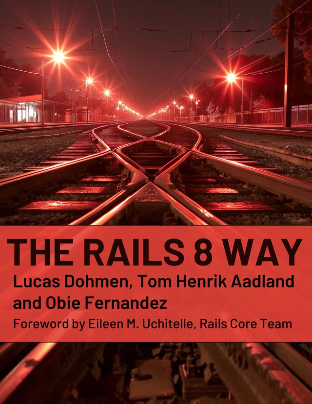leanpub's tweet photo. The Rails 8 Way by Lucas Dohmen, Tom Henrik Aadland, and Obie Fernandez is the featured book on the Leanpub homepage! @tomhenrik @obie #RubyOnRails #books #ebooks

The Rails™ 8 Way is the comprehensive, authoritative reference guide for professionals delivering production-quality code using modern Ruby on Rails. It illuminates the entire Rails 8 API, its most powerful idioms, design approaches, and libraries. Building on the previous editions, this edition has been heavily refactored and updated.

Find it on Leanpub!