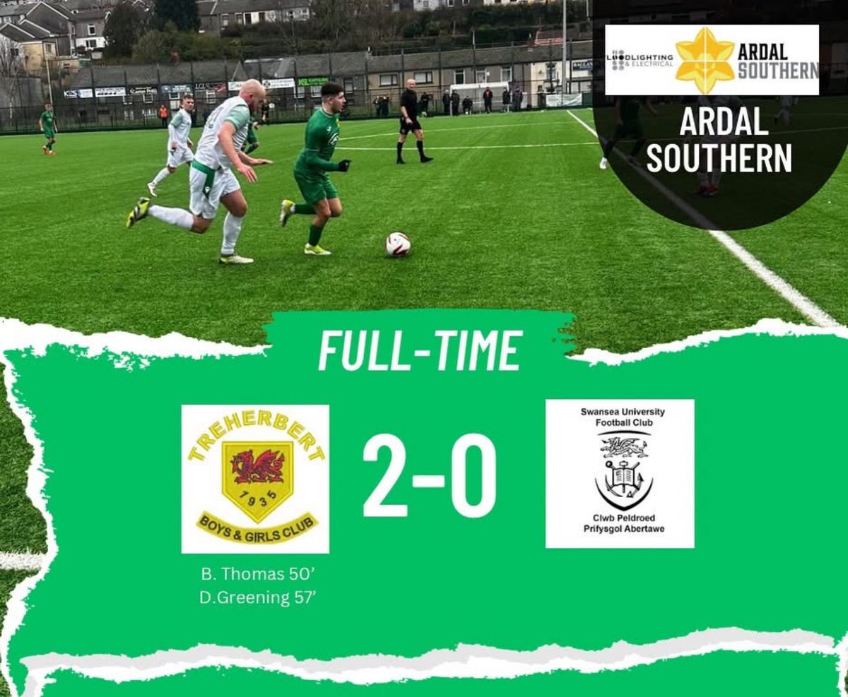 Treherbert BGC (@treherbert_snrs) on Twitter photo A 2-0 home win for us against Swansea university.
Solid performance and goals from
Brandon Thomas  β½οΈ
Deacon Greening β½οΈ
MOTM seb roles 
All the best for the season lads A 2-0 home win for us against Swansea university.
Solid performance and goals from
Brandon Thomas  β½οΈ
Deacon Greening β½οΈ
MOTM seb roles 
All the best for the season lads