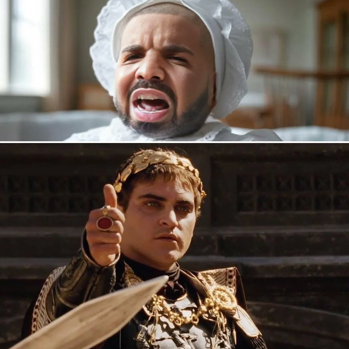 madesense84's tweet image. FORGET the other guy. Think about this for a sec...look at all of #Drake actions/emotions/ideology constantly on display. Who does he resemble? A modern day f*cking #COMMODUS 🫣🤫 #HistoryRepeatsItself #NoSuckaShitAllowed #Think