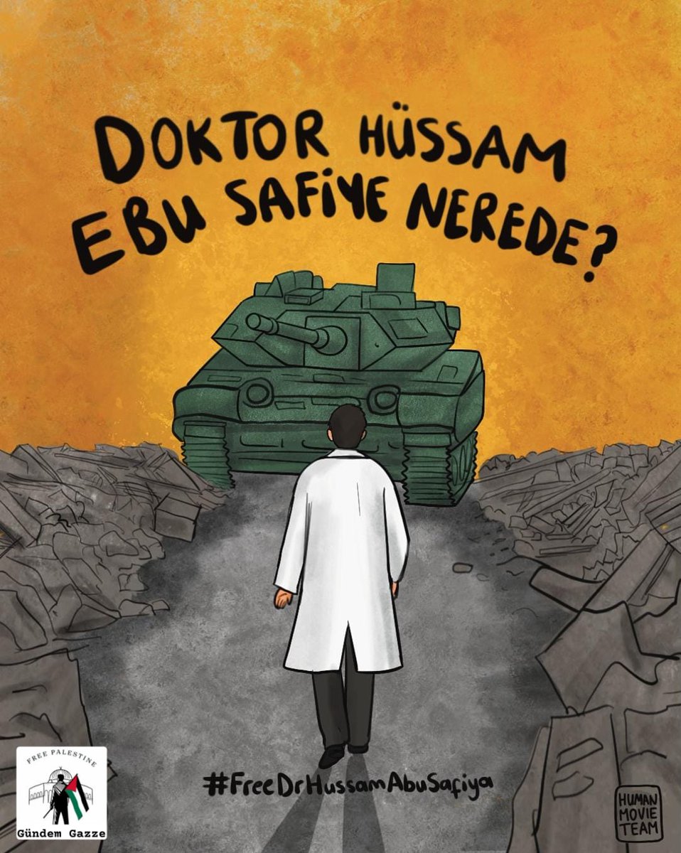 En son beyaz önlüğüyle tankların üzerine yürürken İsrail askerleri tarafından esir alındığı görülen Dr. Hüssam Ebu Safiye nerede?

İnşallah siyonistler o masumu da katletmemiştir.

Kalbi ve vicdanı hala kararmamış insanlara çağrımdır: Gelin katil siyonistlerin, Gazze'deki,