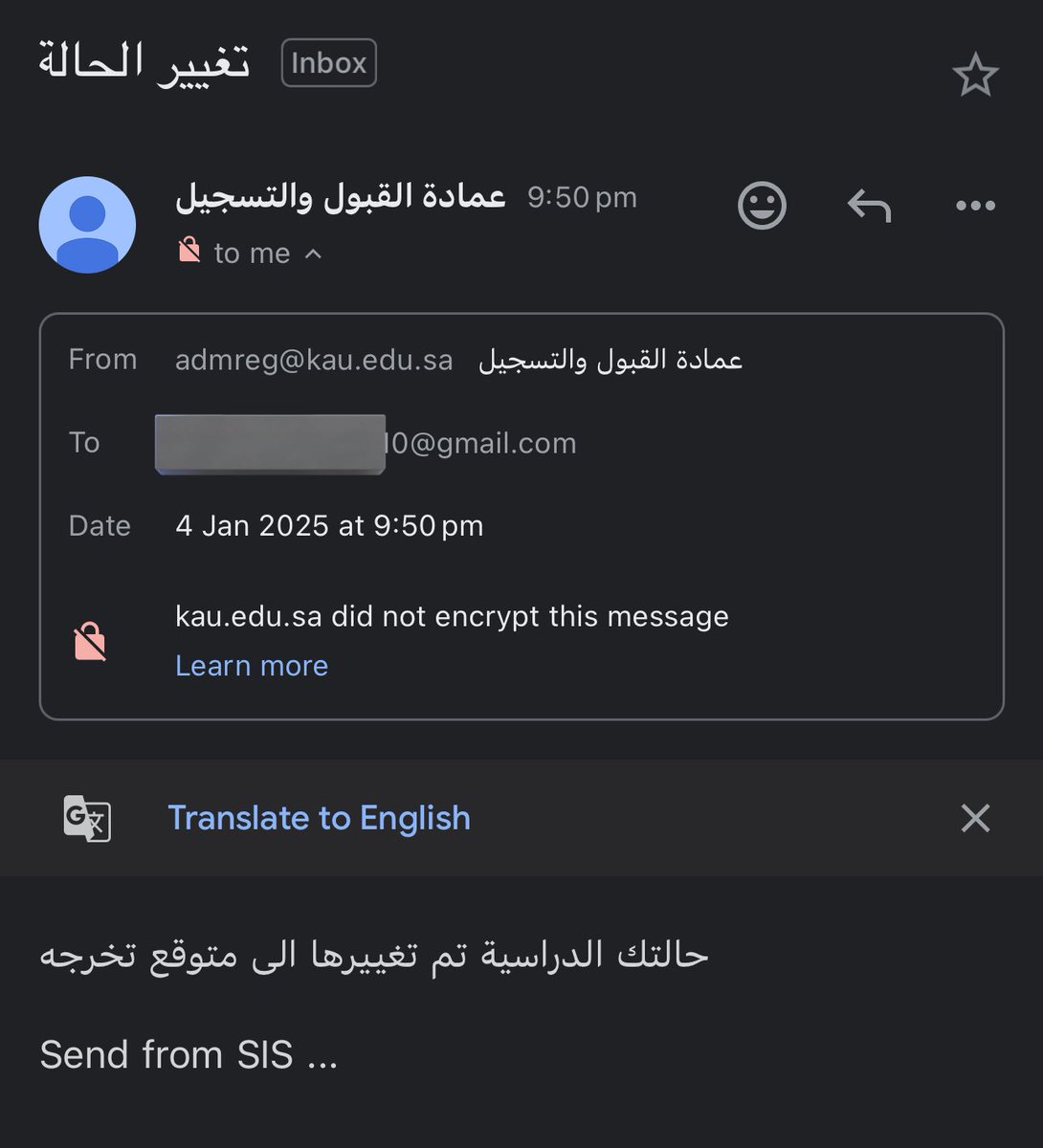 joLAWud's tweet photo. من بين كل ايميلات الجامعة أفضلهم متوقع تخرجه،
انا فزت اخيييرًا انا خريجة🎓🥳 https://t.co/RXMHUTsr9U