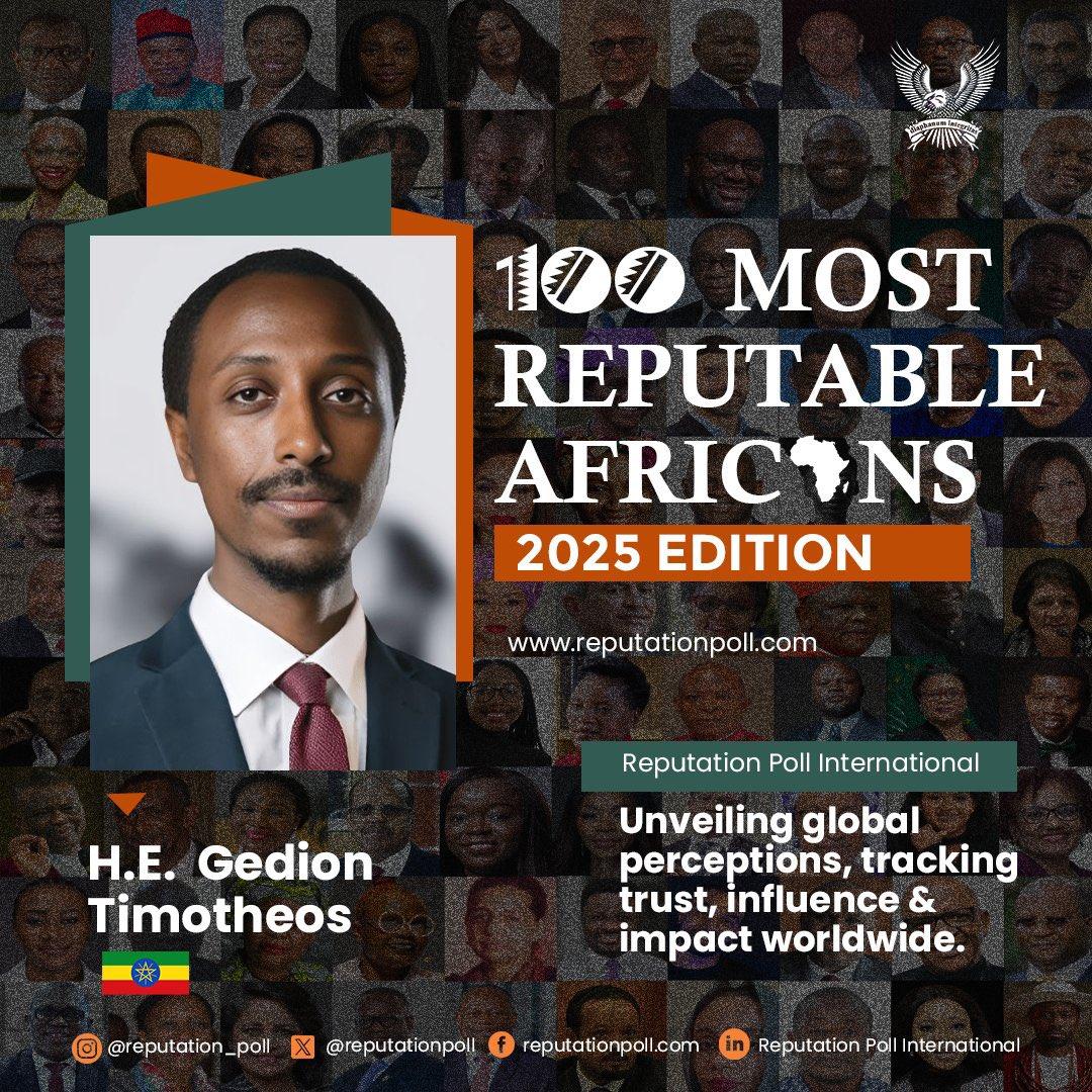 GirmaWondgr's tweet photo. Celebrating excellence on the inclusion of H.E. Gedion Timotheos @mfaethiopia, H.E. Ahmed Shide @MoF_Ethiopia, and H.E. @ymahmoudali, FM of #Djibouti, in the 100 Most Reputable #Africans 2025 list. 🇪🇹🇩🇯 #africanprincess @EthioInDjibouti @mfaethiopia https://t.co/1Rm7zwpEQm