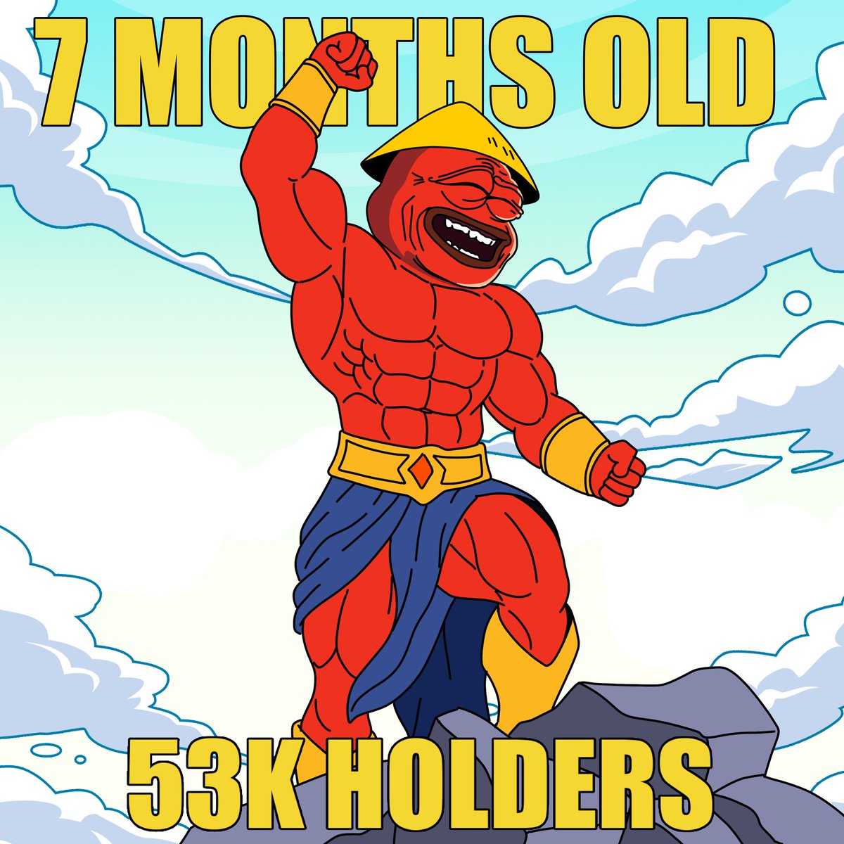 Today embarks that $PEIPEI has officially turned 7 months old!

During the 7 months we amassed 53,000 holders! 🔊

We are on many of the top crypto exchanges, we work with the biggest names in the space and it's all thanks to YOU 🟥 🐸

In crypto there's 0 days off and we have