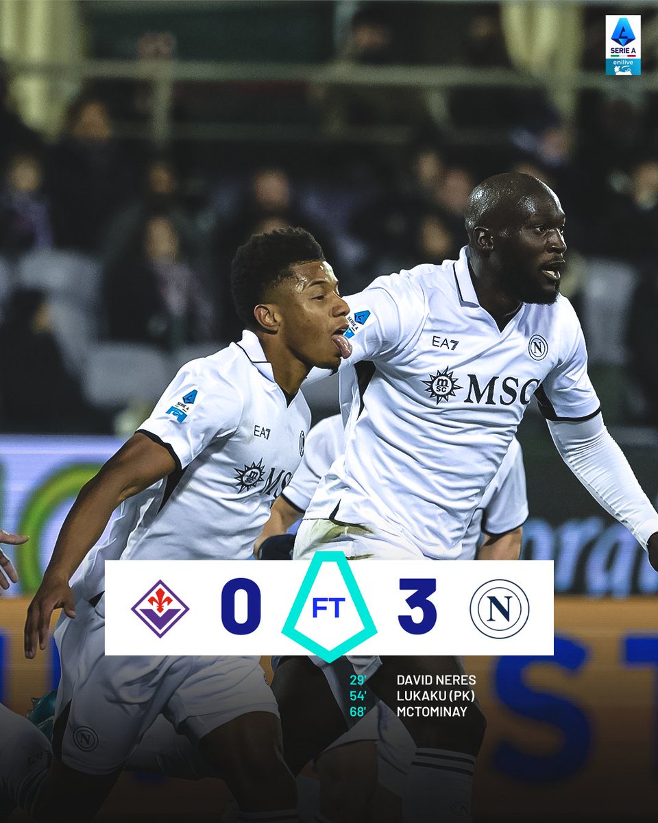 Le #Napoli frappe un grand coup en s'imposant 3-0 à Florence et lance un message à la concurrence dans la lutte pour le Scudetto.