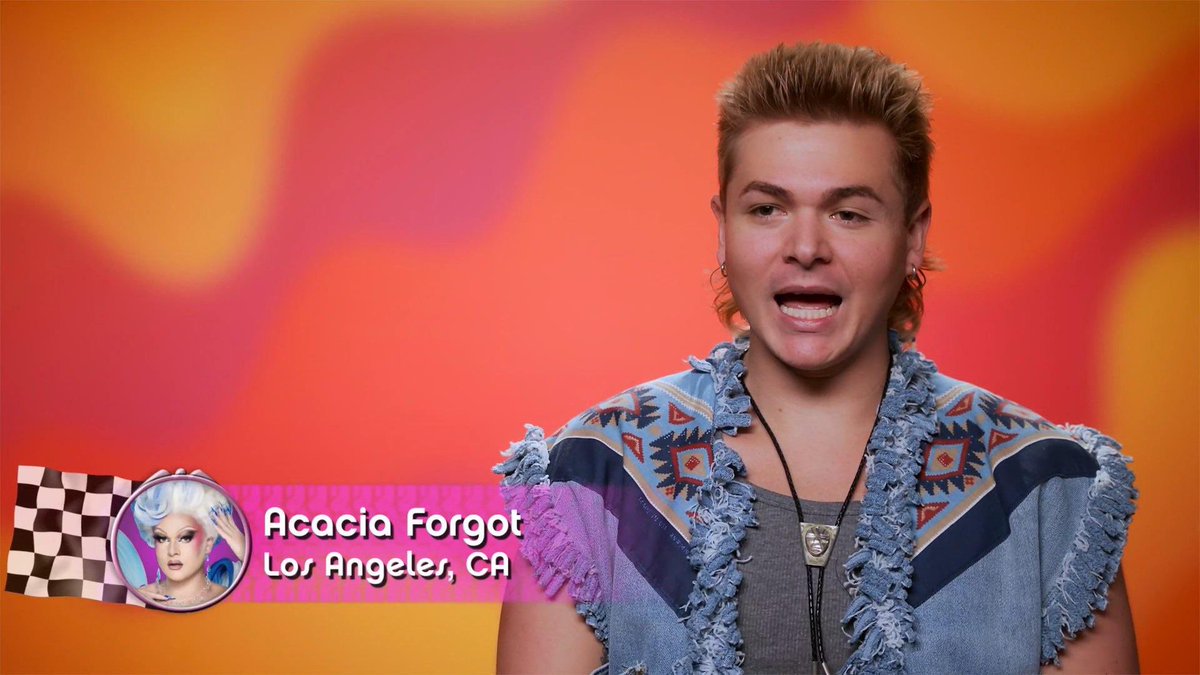 puthywillow69's tweet image. Acacia Forgot makes Drag Race HERSTORY as the first queer contestant to have a mullet in a straight, demolition derby/monster energy kind of way