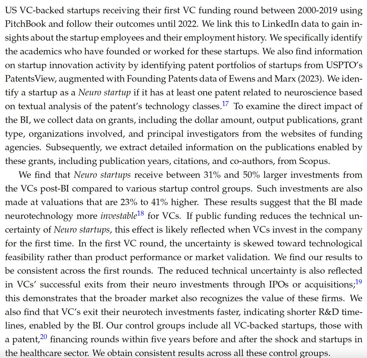 alz (@alz_zyd_) on Twitter photo This paper by <a href="/rohamrezaei_en/">Roham Rezaei</a> and Yufeng Yao, both PhD students at UNSW, looks at spillovers of govt funded science to VC-space. A govt-funded effort to map the human brain seems to have resulted in more and more successful neuro-related startups This paper by <a href="/rohamrezaei_en/">Roham Rezaei</a> and Yufeng Yao, both PhD students at UNSW, looks at spillovers of govt funded science to VC-space. A govt-funded effort to map the human brain seems to have resulted in more and more successful neuro-related startups