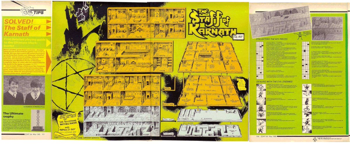 The Staff of Karnath (Commodore 64) map from Zzap!64 magazine. I
