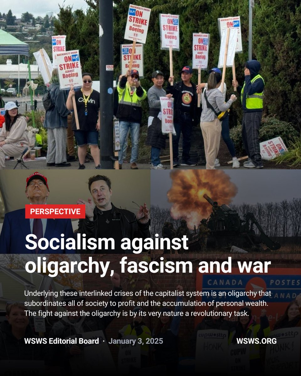 NoWar28052360's tweet photo. #cdnpoli #bcpoli #abpoli #onpoli #nspoli #nbpoli #skpoli #mbpoli #nlpoli #peipoli #polqc #polcan
#nwt #yukon #nunavut #CanLab #BCLab #ABLab #SaskLab #ManLab #OnLab #FTQ #NBLab #NSLab #NFLab #PEILab

WSWS 2025 New Year Statement

https://t.co/ptOqLmTSK3 https://t.co/xIS1R43yMm