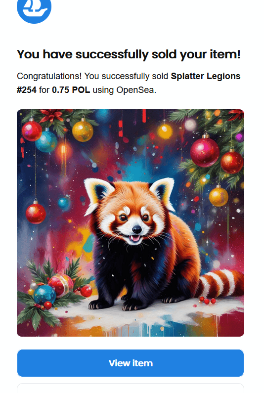 📢💥 SOLD 🚀✨

Wowww ‼️ My new friend mj-41 @mj41nfts went all way #XmasNFT theme earlier this afternoon !!! 

He got 2 copies of the #JingleBells edition from #SplatterLegions: The #OrangeCat and the #RedPanda !!!

Thank you so much buddy, I really loved that you liked them ‼️