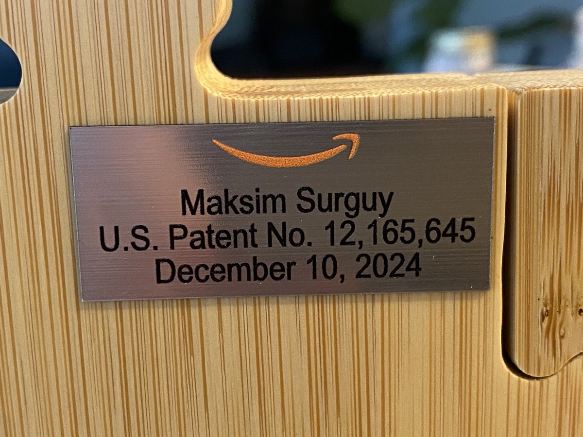 msurguy's tweet image. New patent with my name on it got issued in December. I love what I do! #invent #inventor #tech #ml #ai #amazon