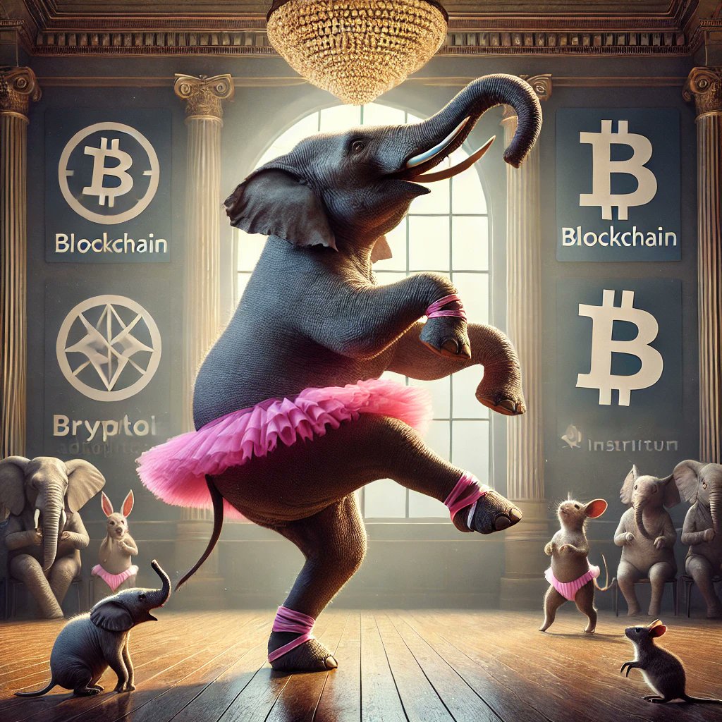 🐘🩰 Institutional adoption of crypto is like elephants trying to dance—fascinating, but someone’s getting trampled. #CryptoInstitutions #ElephantSteps #CryptoHumore