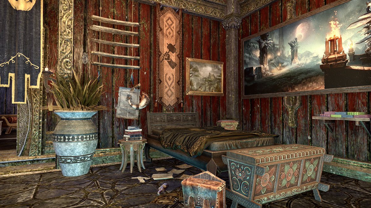 LargeLizardLad's tweet photo. Small look at Dr'athkäd's absolute mess of a bedroom at Lucky Cat Landing 

He's not a hoarder I swear https://t.co/0iAuXb51Ve