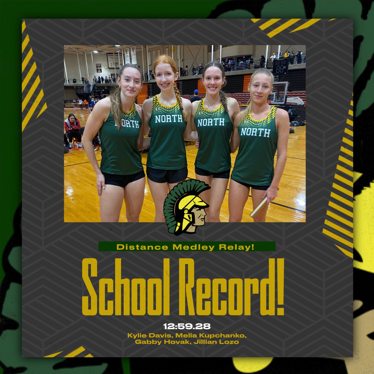 WNXCTF's tweet image. Winning from the slow heat and Breaking our second school record of the weekend!!! Girls take down the Distance Medley relay with a time of 12:59.28