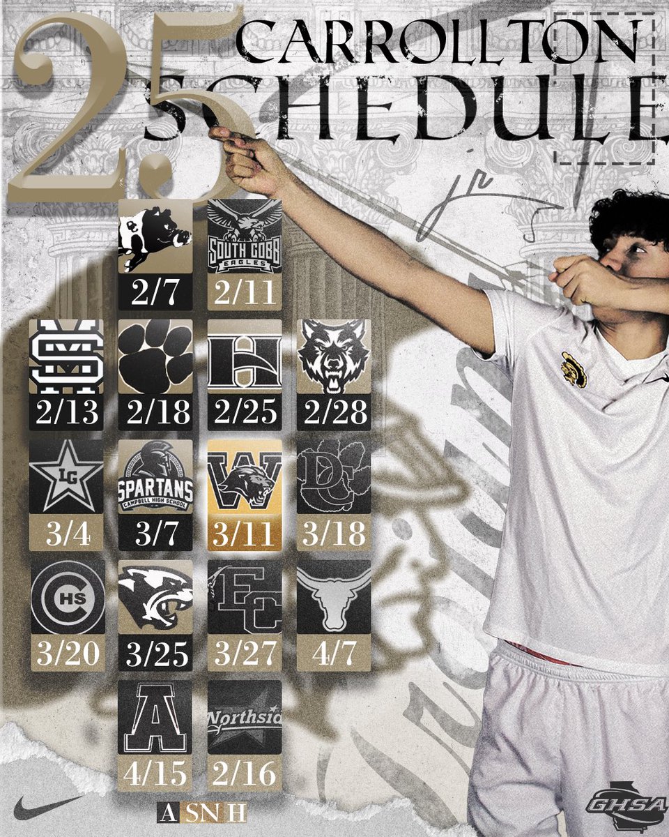 Schedule Set. Locked in. Ready for War Spring 2025