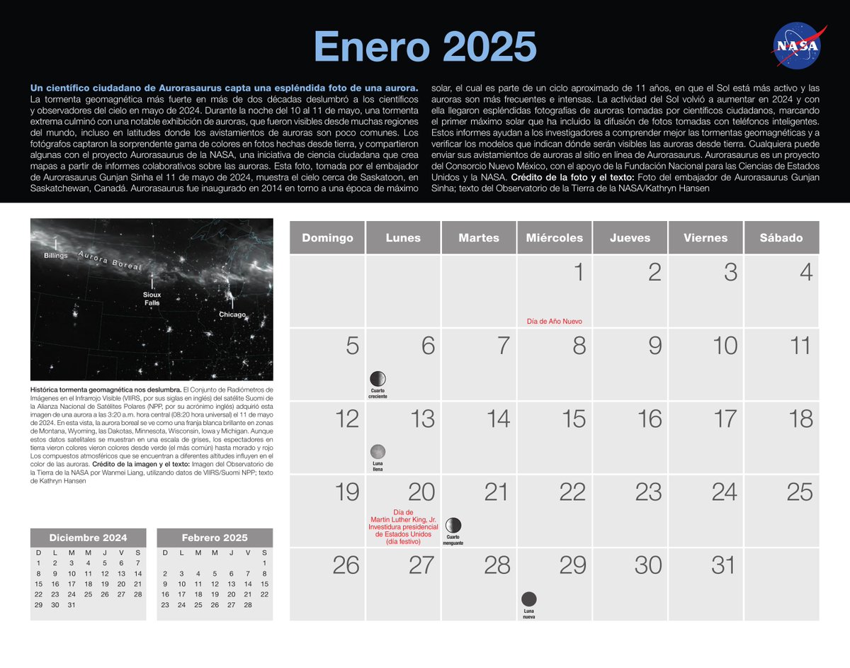 aa__cosmos's tweet photo. La NASA te regala este impresionante calendario para 2025 con imágenes asombrosas.

Descarga gratis: https://t.co/ATNGoS1DSq https://t.co/27V2svG11u
