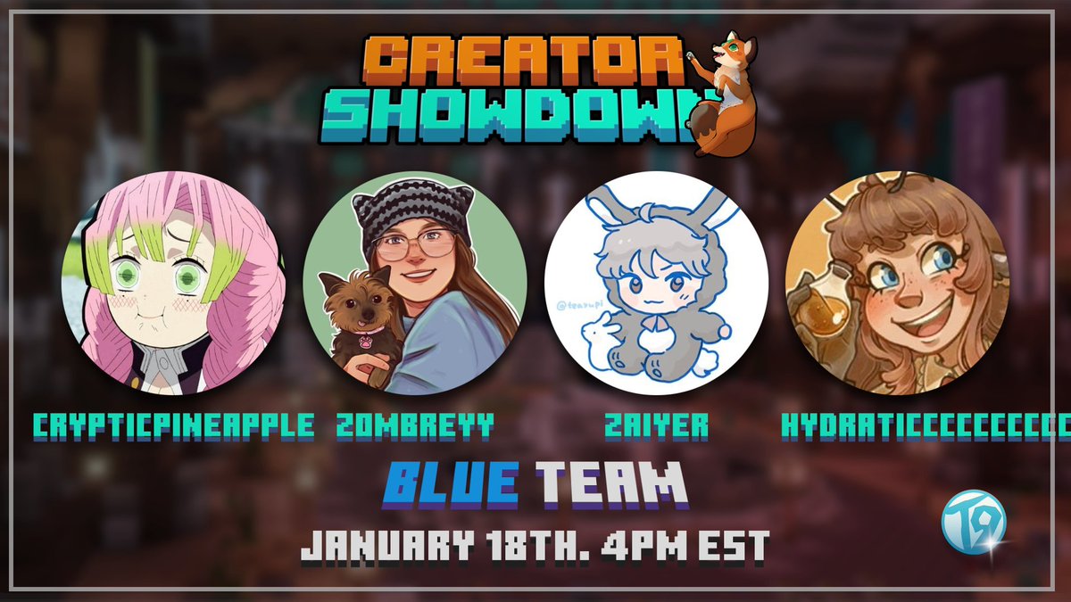 themcshowdown's tweet image. 🦊INTRODUCING THE TEAMS FOR THE ✨JANUARY 18TH✨CREATOR SHOWDOWN

🫐BLUE TEAM🫐
@Crypticpineappl @zombreyy @Zaiyerite @/hydraticc

Root for them on January 18th at 4 PM EST!!!