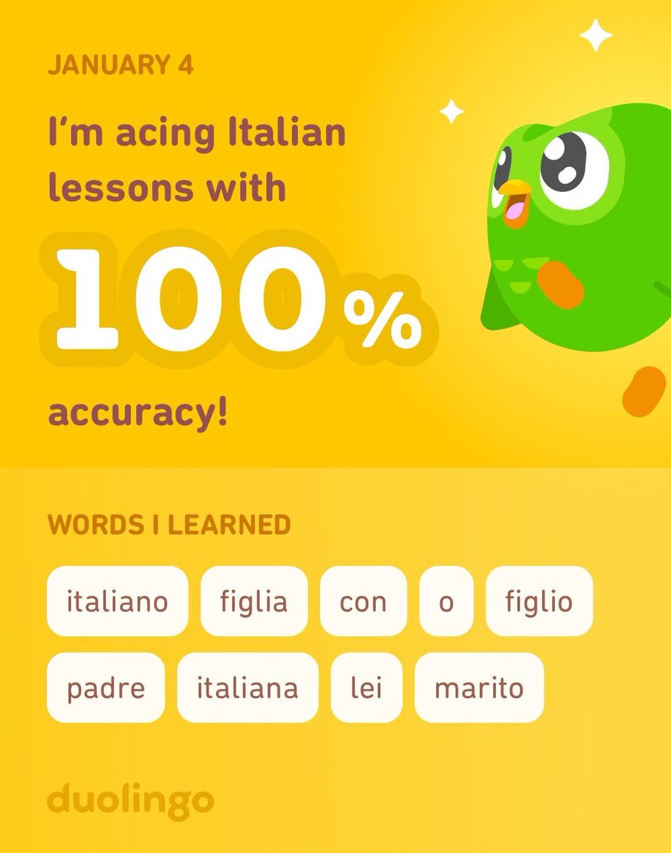 I’m learning Italian on Duolingo! It’s free, fun, and effective.