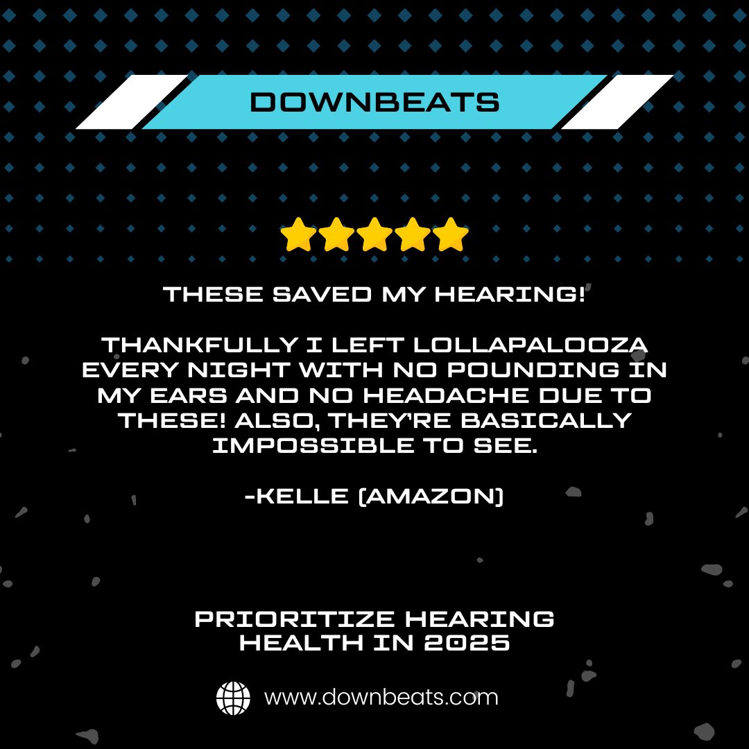downbeats's tweet photo. See what some customers had to say about our Downbeats Earplugs. Prioritize Hearing Health in 2025 &amp; Beyond! 

Thank you all for the amazing support for #Downbeats. 

Link in bio to secure yours today! https://t.co/AmfpNquHZt